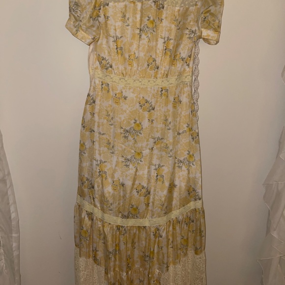 LoveShackFancy Tink Silk Maxi Dress (Lemon Daydream) - Picture 3 of 4